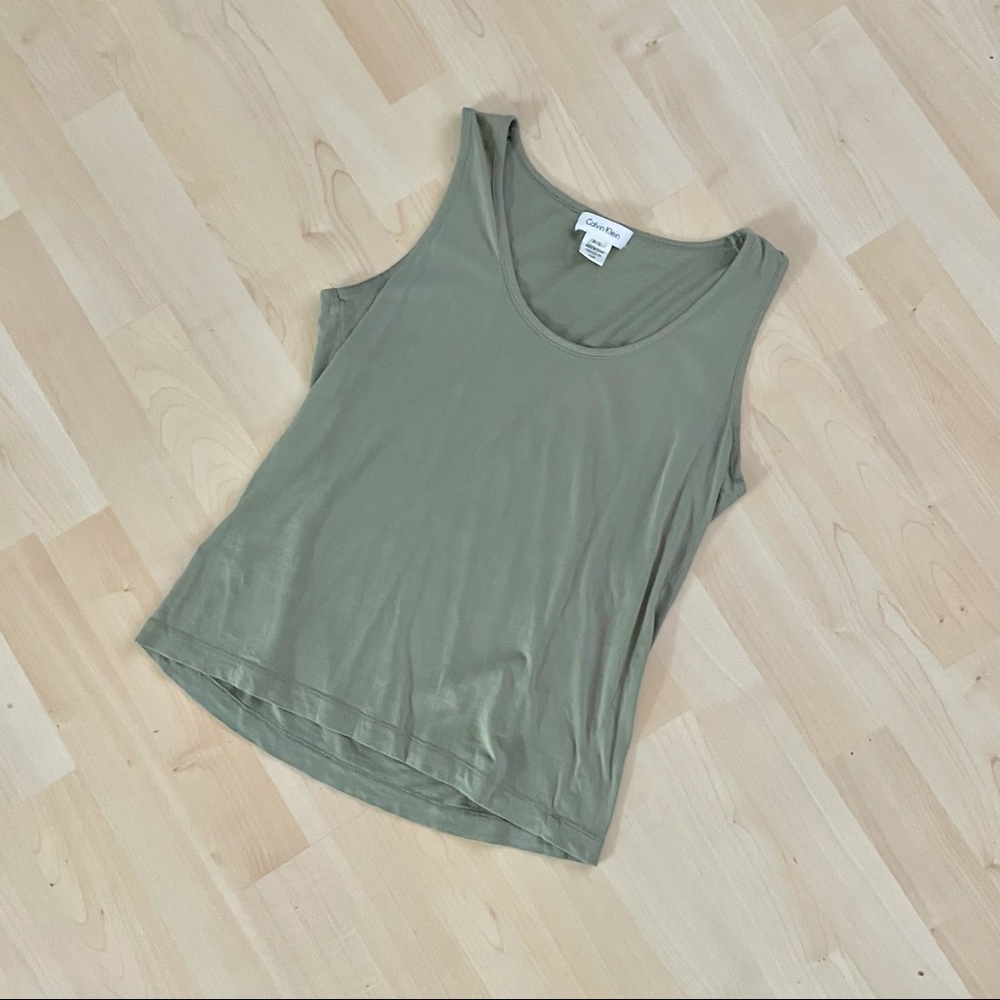 Calvin Klein Olive Green Sleeveless Tank Top